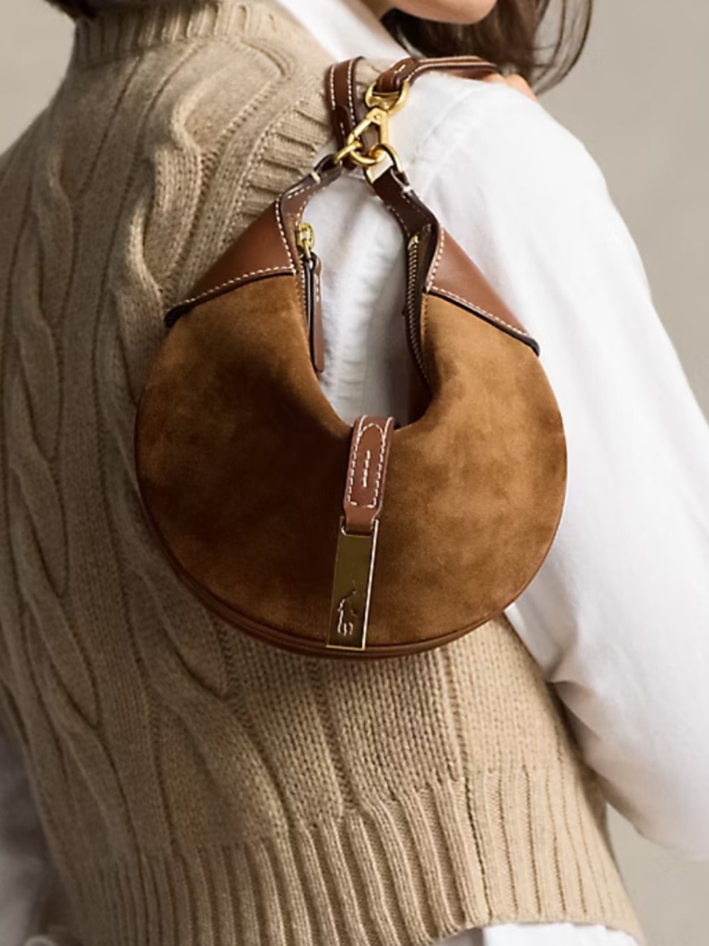 Ralph Lauren Polo id mini suede should bag